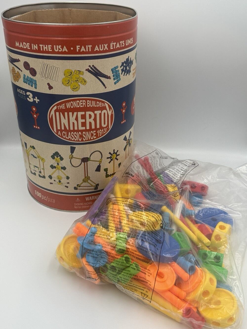 TinkerToy 56452 K'NEX Retro Tin Building Set 100-Piece *Brand New* - Picture 1 of 3